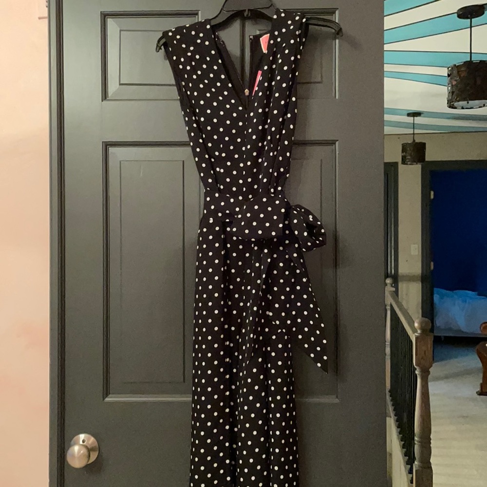 Darling polka dot wide leg jumpsuit